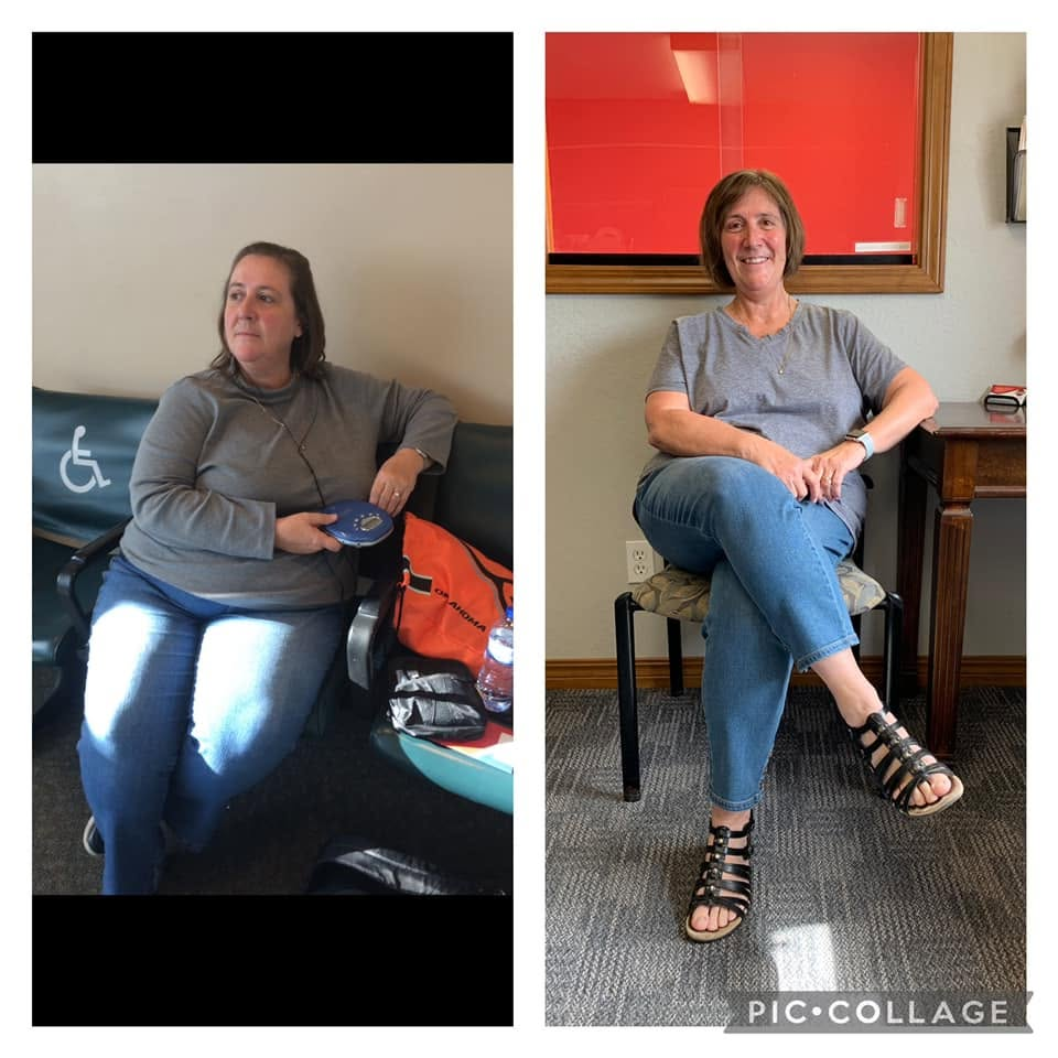 Female client lifestyle and weight loss transformation
