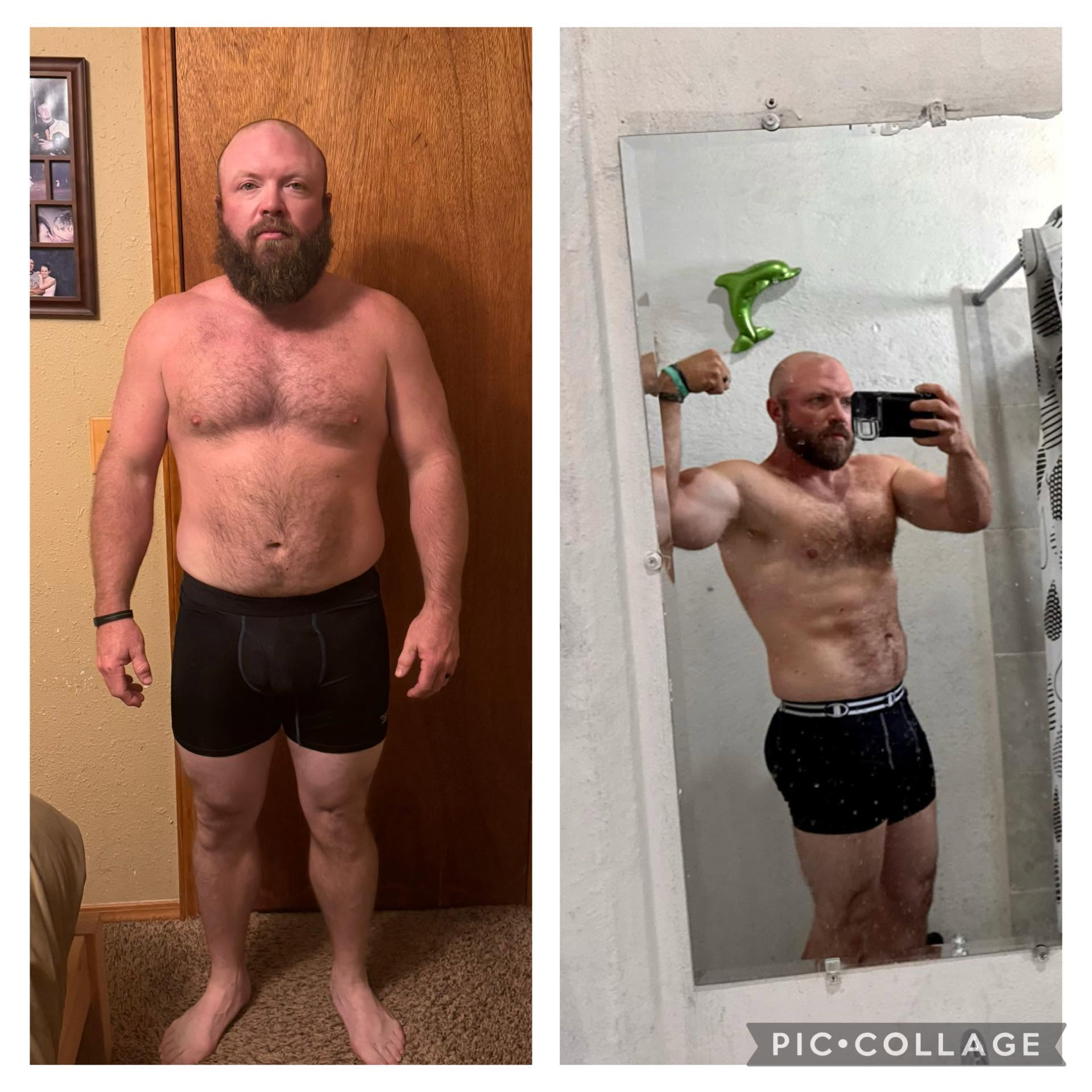 Cody Nottingham before and after transformation — Brink Physiques Online+ client, Tahlequah, Oklahoma