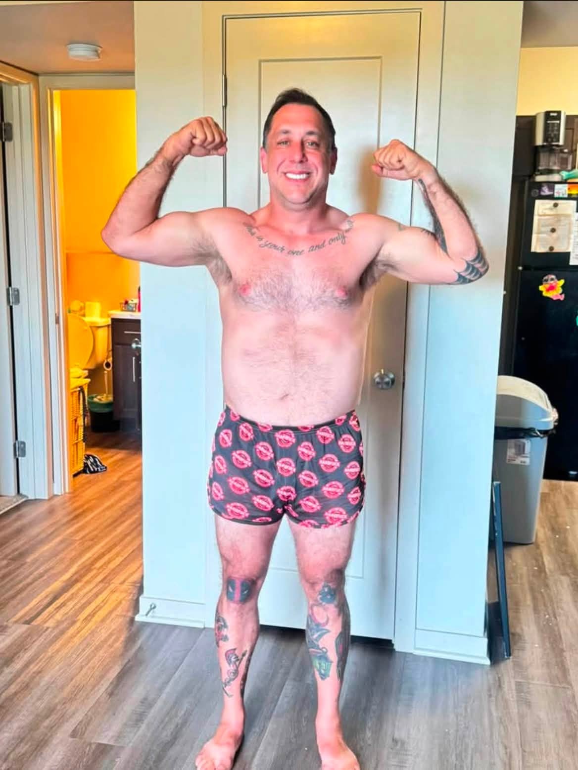James Berger one year earlier in the same hallway, showing his earlier conditioning