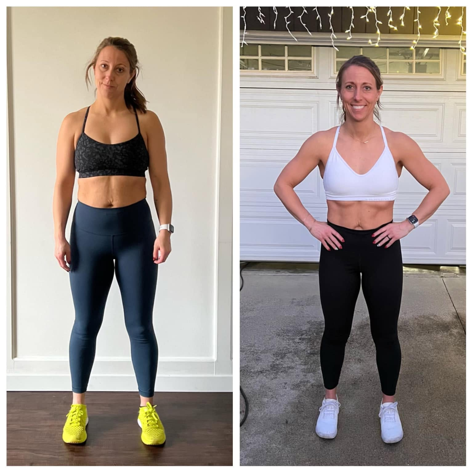 Megan Green before and after standing comparison