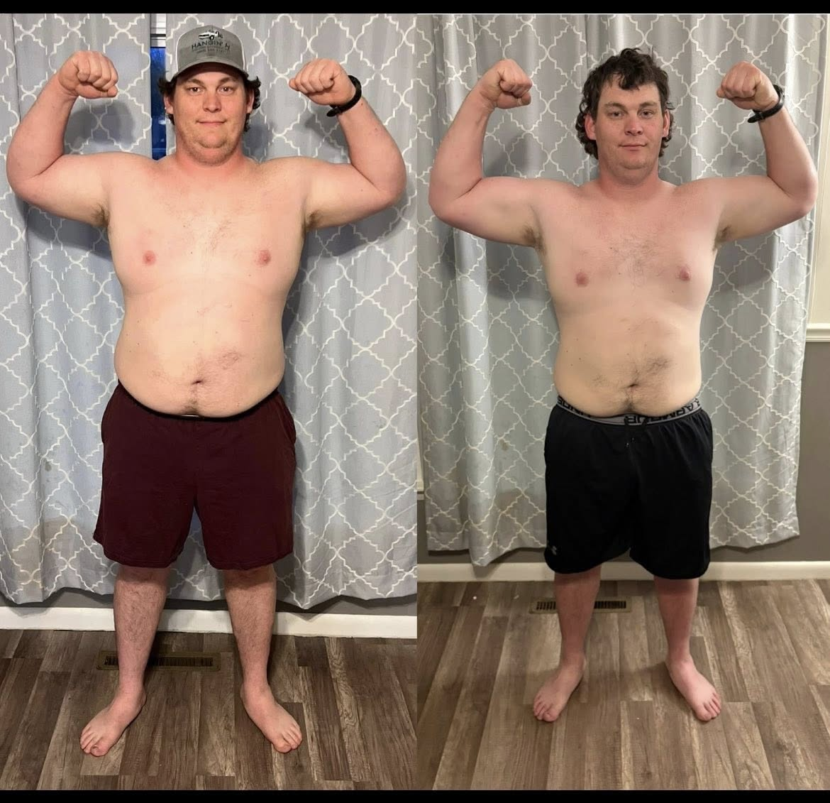 Male client body recomposition transformation