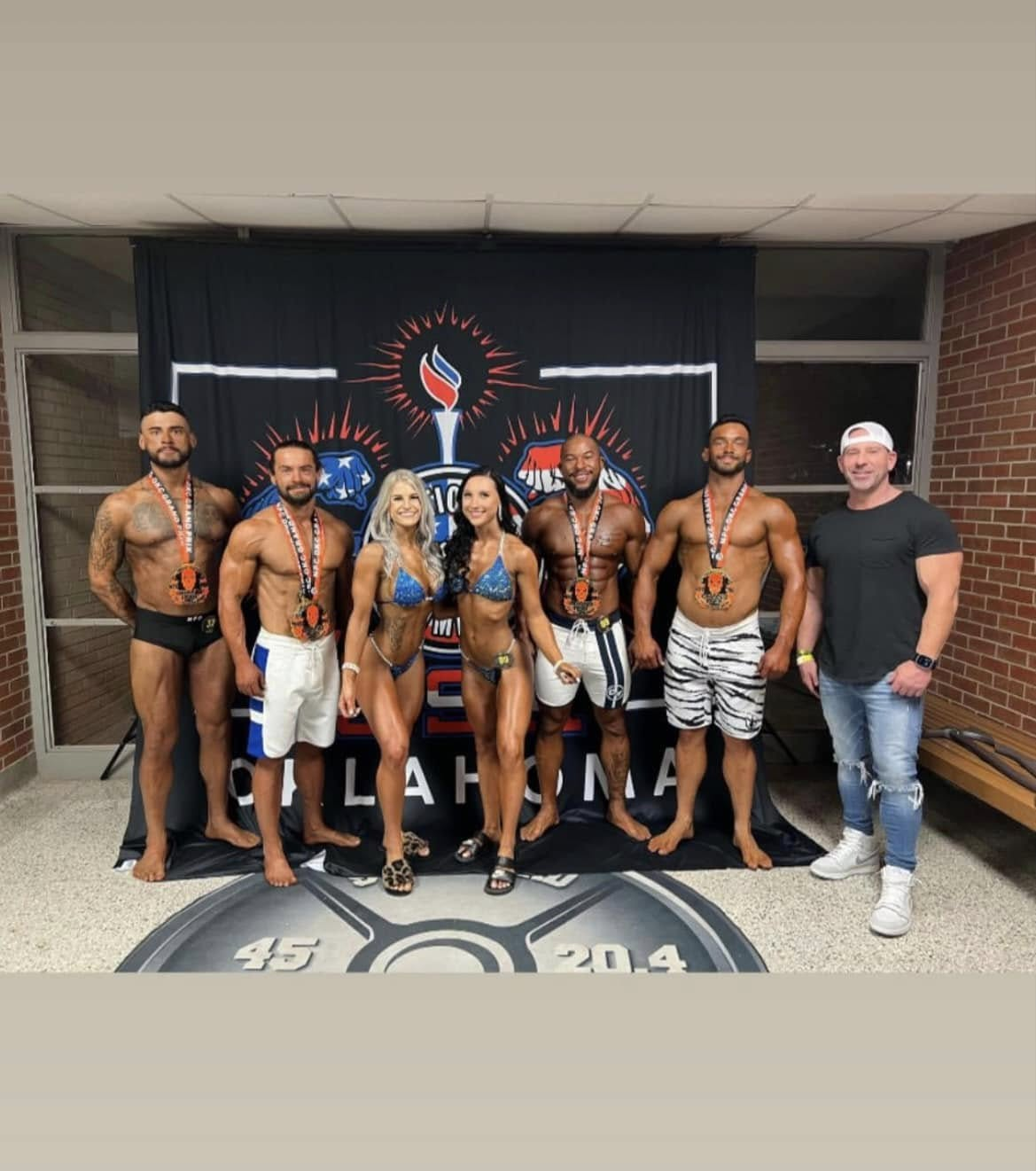 Brink Physiques athletes and coach after an NPC Oklahoma competition